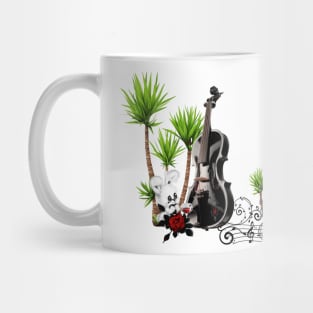 Music, black violin and palm trees Mug